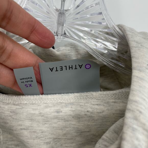 Athleta Light Gray Hooded Sweatshirt Size XS - Picture 6 of 7
